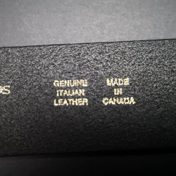 River Worked Jeans Black Genuine Italian Leather Size 32 Unisex Belt - Picture 4 of 8